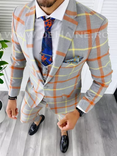 Costum barbati slim fit + Vesta B5378 63-1.2.3.4* /74-5 E~